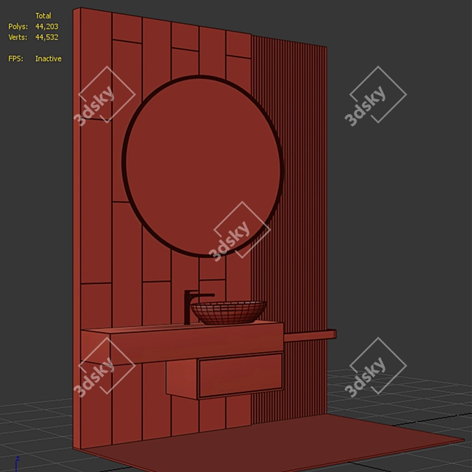 Modern 3D Bathroom Scene Kit 3D model image 5