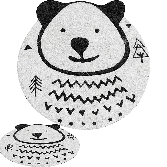 Panda Forest Camp Rug 3D model image 1