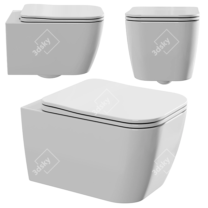 Montre Wall-Hung Toilet Set 3D model image 1