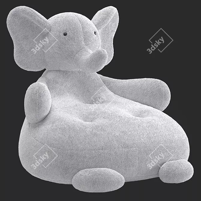 Elephant Critter Chair - Kids' Furniture 3D model image 2