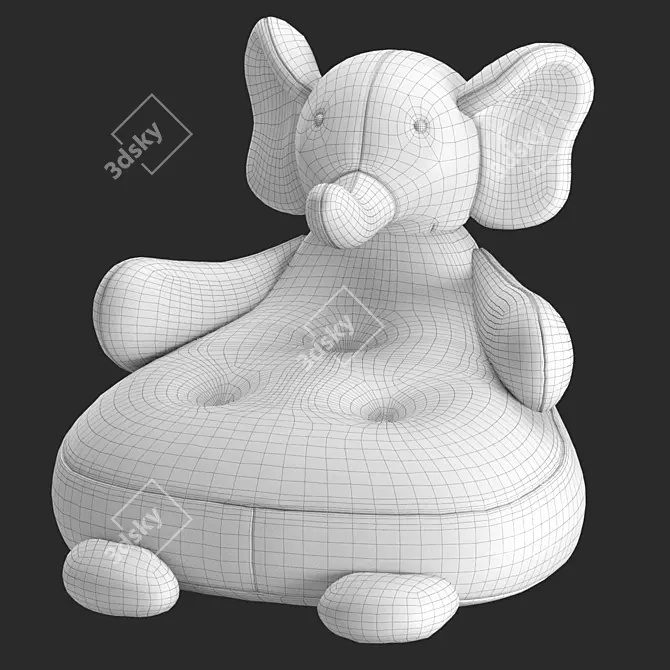 Elephant Critter Chair - Kids' Furniture 3D model image 3