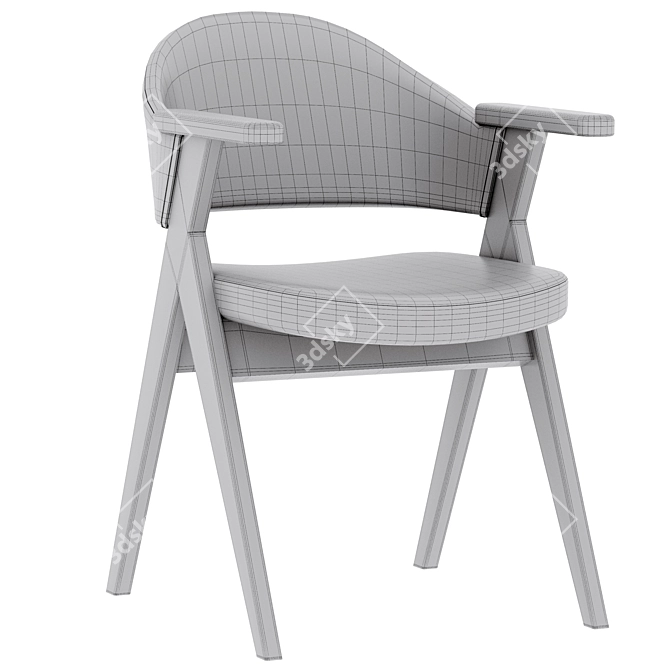 Modern Lester Chair in Oak 3D model image 6