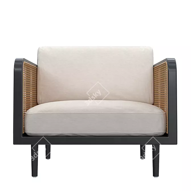 Elegant William Armchair 3D model image 2