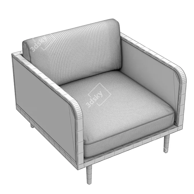 Elegant William Armchair 3D model image 5