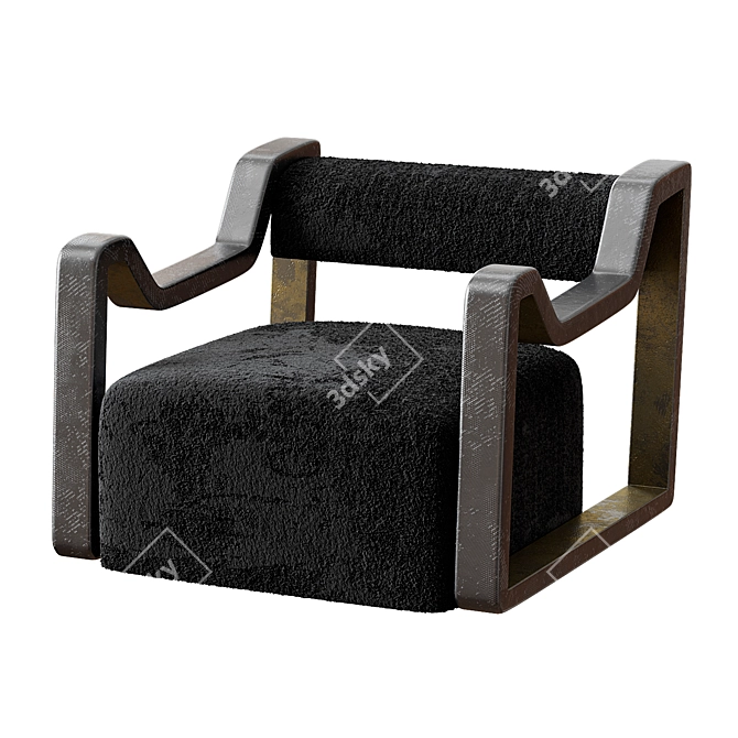 Sculpted Elegance Armchair 3D model image 1