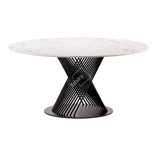 Modern Aluminum Round Garden Table 3D model image 3