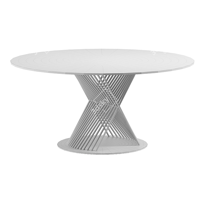 Modern Aluminum Round Garden Table 3D model image 4