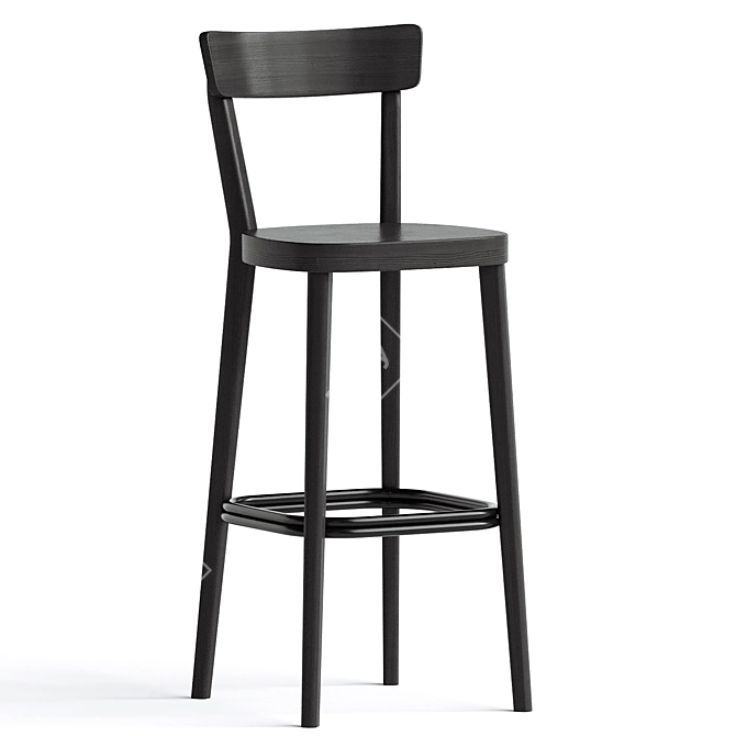 Stylish Milano Black Barstool 3D model image 1