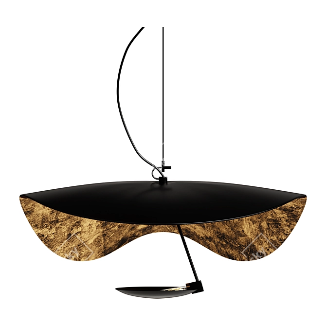 Black/Gold LED Pendant Light 3D model image 1