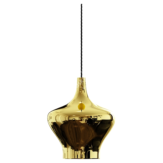  LED Gold Pendant Light 3D model image 1