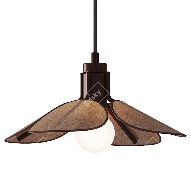 Modern Wood Pendant Light 3D model image 1