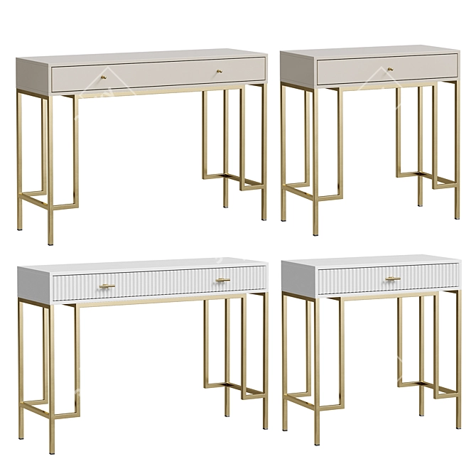 ISIDA Console Set, MDF, Brass Legs 3D model image 8