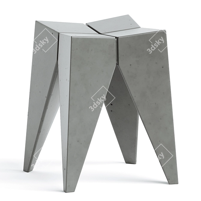 Sleek, Minimalist Bridge Stool 3D model image 1