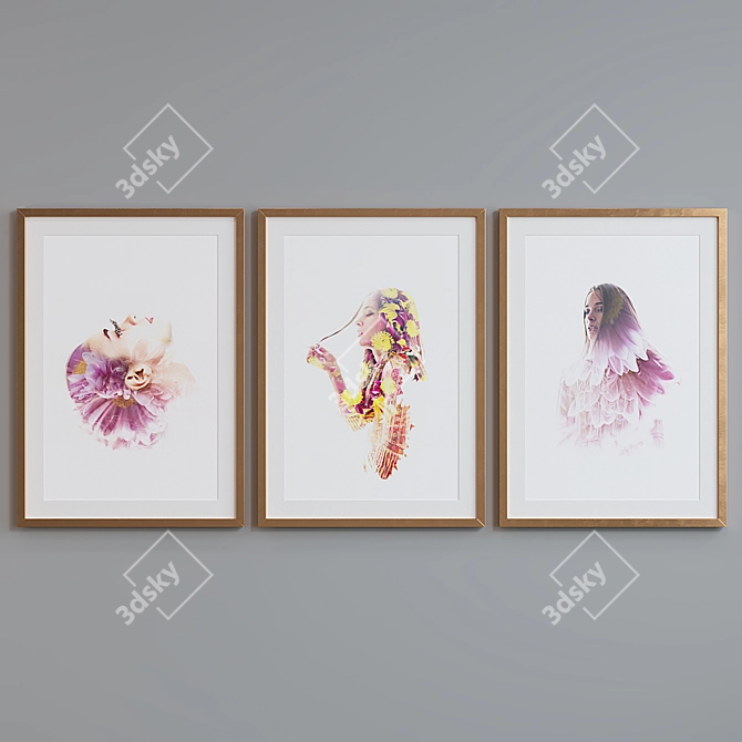 Modern Abstract Portrait Picture Frames 3D model image 5