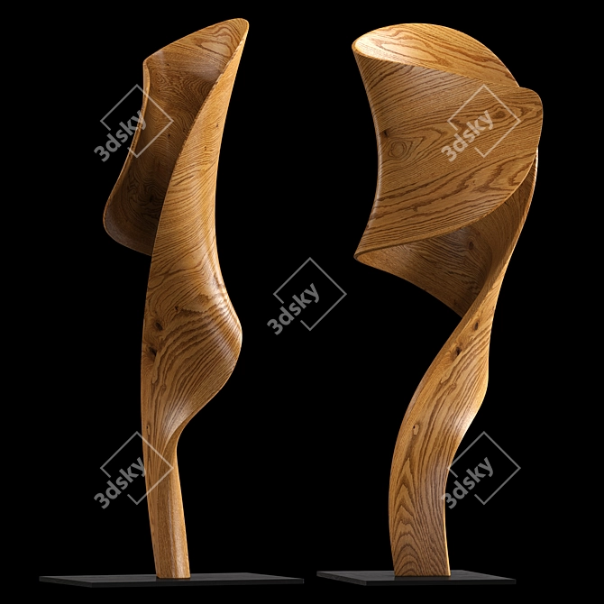 Contemporary Metal Sculpture Display Piece 3D model image 1