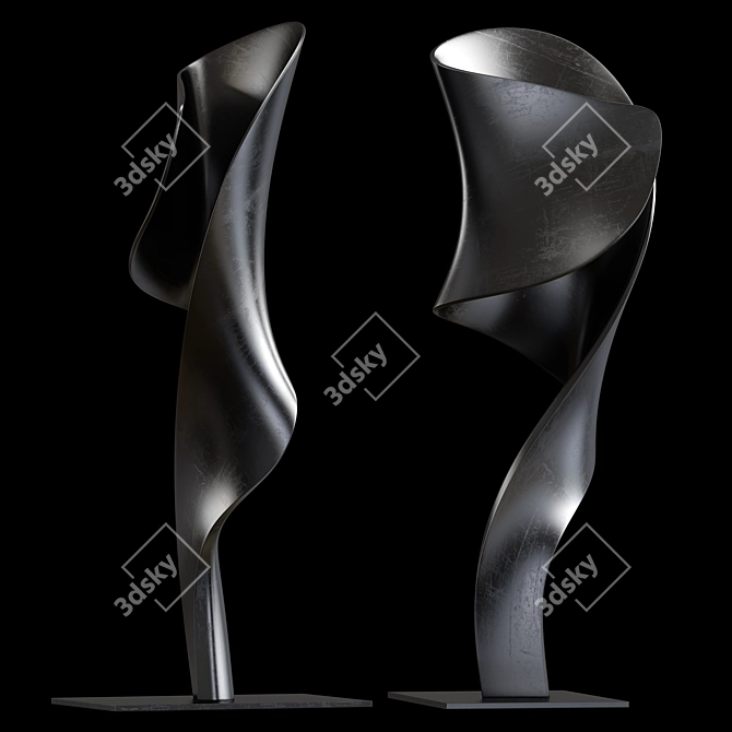 Contemporary Metal Sculpture Display Piece 3D model image 2