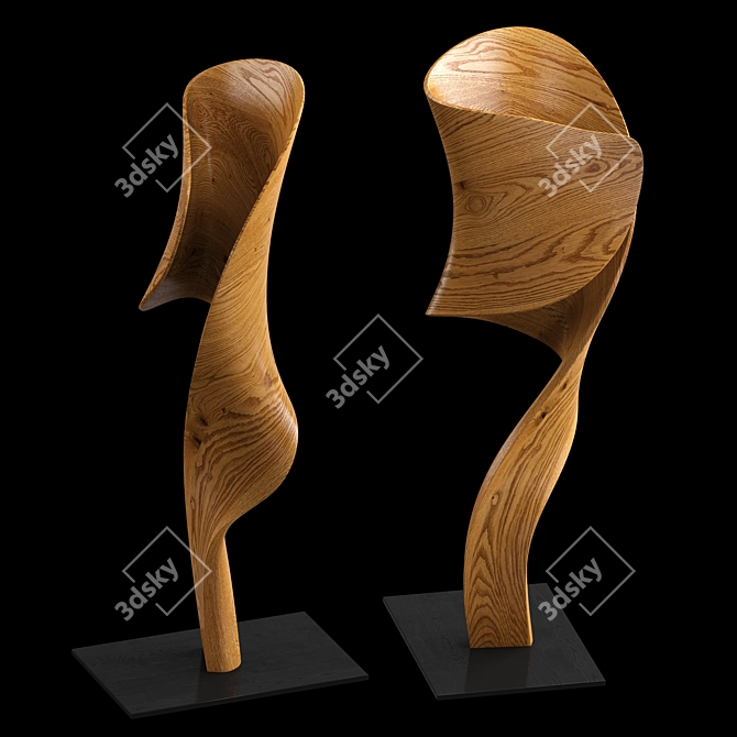 Contemporary Metal Sculpture Display Piece 3D model image 3