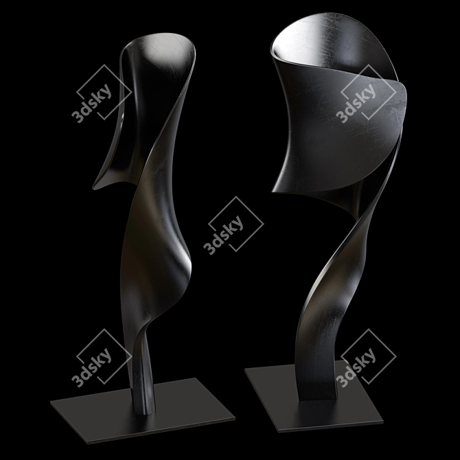 Contemporary Metal Sculpture Display Piece 3D model image 4