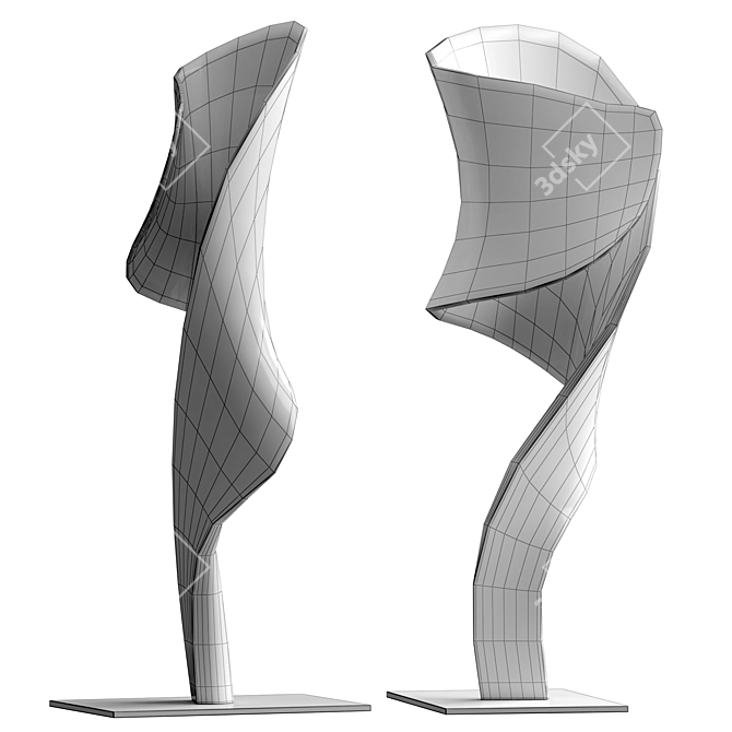 Contemporary Metal Sculpture Display Piece 3D model image 5