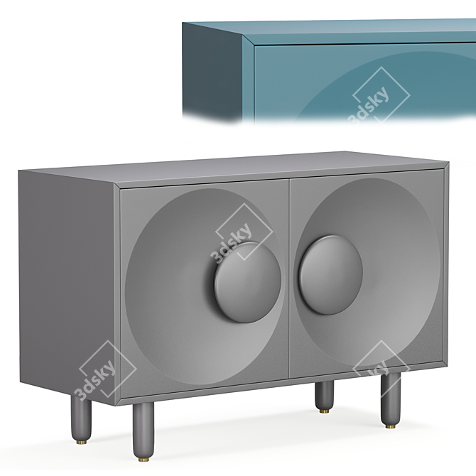 Sleek Bardot Sideboard with Unwrap 3D model image 1