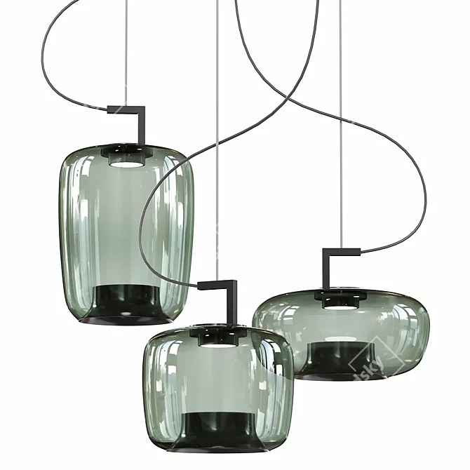 LED Blown Glass Pendant Lamp 3D model image 1