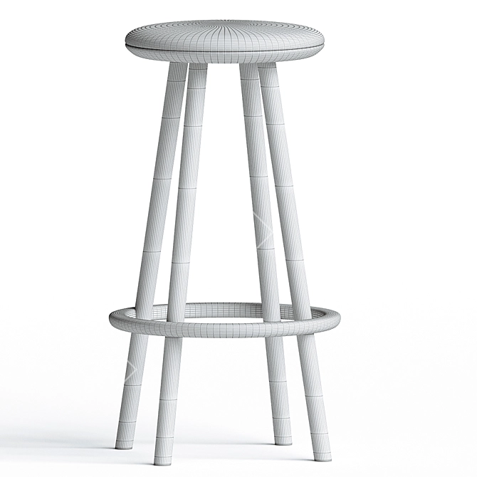 Modern Chic OVO Bar Stool 3D model image 3