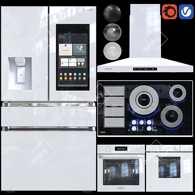 Samsung Bespoke Kitchen Appliance Set 3D model image 2