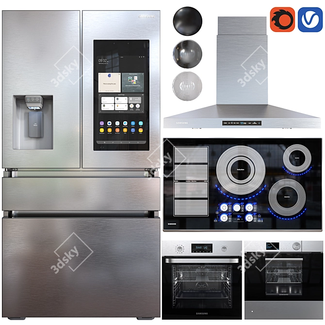 Samsung Bespoke Kitchen Appliance Set 3D model image 3