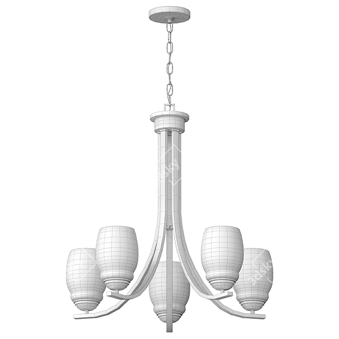 Glamour 5-Light Chandelier 3D model image 3