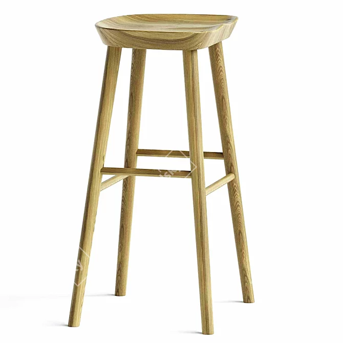 Sleek Vira Bar Counter Stools 3D model image 2