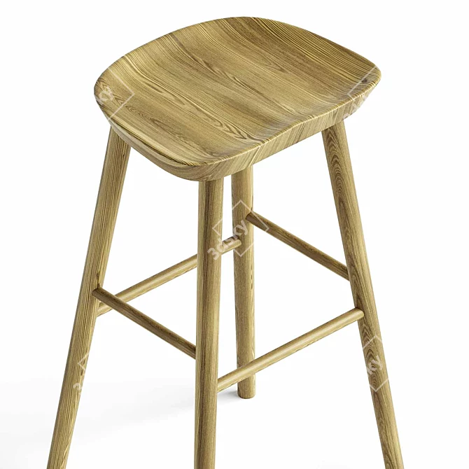 Sleek Vira Bar Counter Stools 3D model image 3