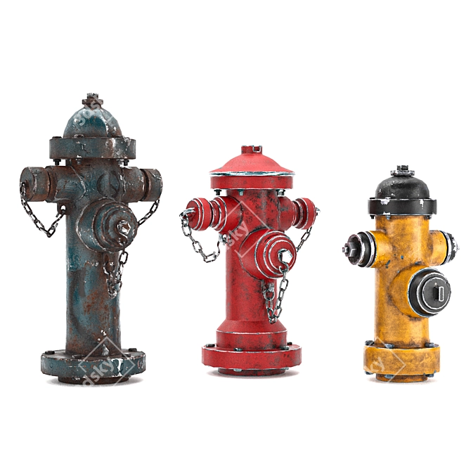 Corroded Hydrant 4k PBR Model 3D model image 1