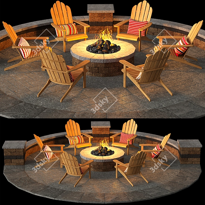 Campfire Resting Place Model 3D model image 1