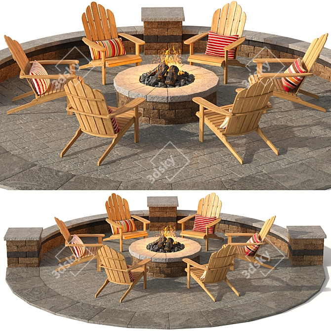 Campfire Resting Place Model 3D model image 2