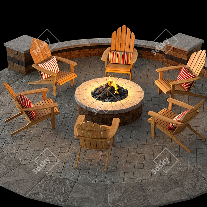 Campfire Resting Place Model 3D model image 4