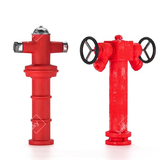 Pristine Fire Hydrant Geometry Set 3D model image 4