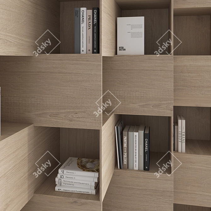 Modern 3D Bookcase Set Beauty 3D model image 5