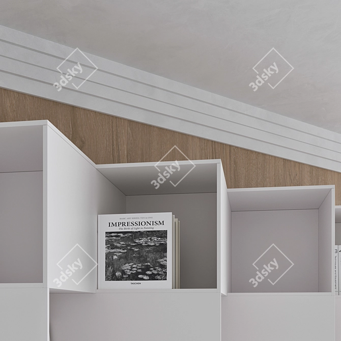 Modern Bookcase Set 3D Model 3D model image 3