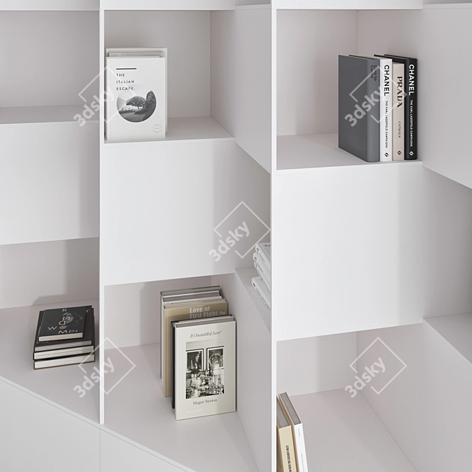 Modern Bookcase Set 3D Model 3D model image 5