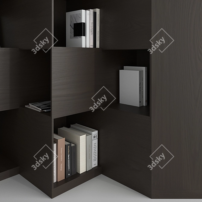 Modern Bookcase 3D Model Set 3D model image 2