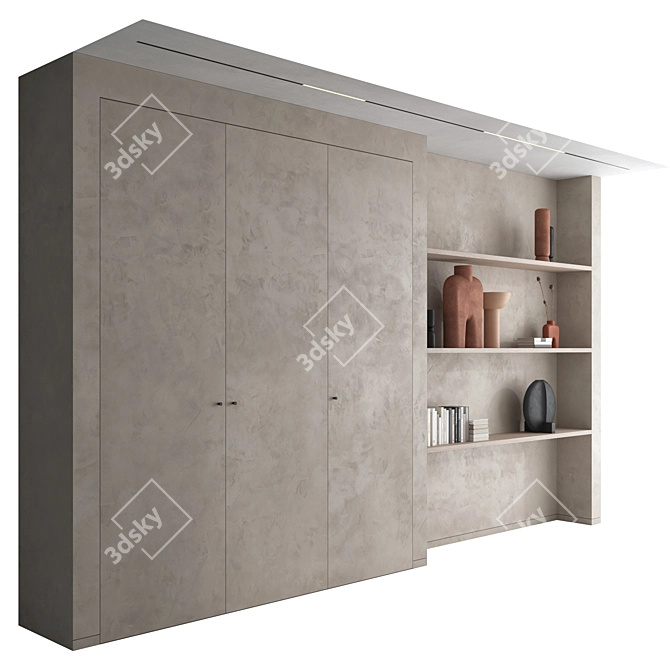 Modern Bookcase 3D Model Set 3D model image 2