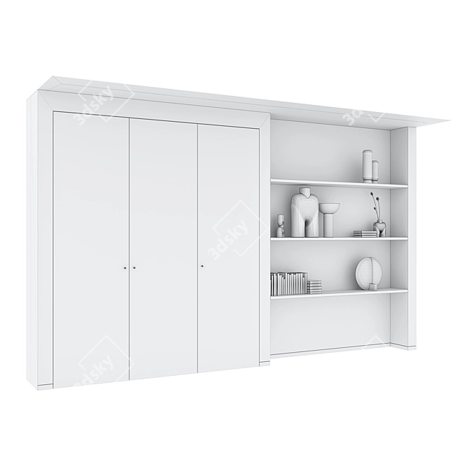 Modern Bookcase 3D Model Set 3D model image 7