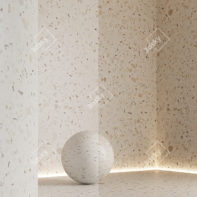 Seamless Terrazzo Marble Textures Set 3D model image 2