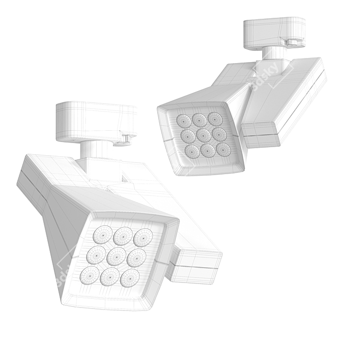 Sleek LED Track Headlight Fixture 3D model image 2