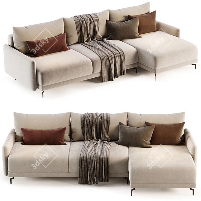 Modern Archi Sofa Skdesign Grey 3D model image 2