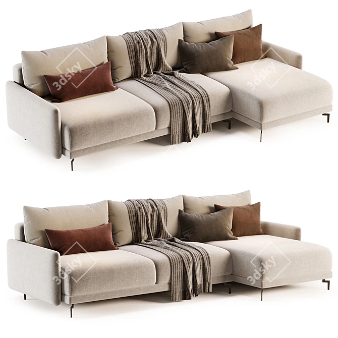 Modern Archi Sofa Skdesign Grey 3D model image 4