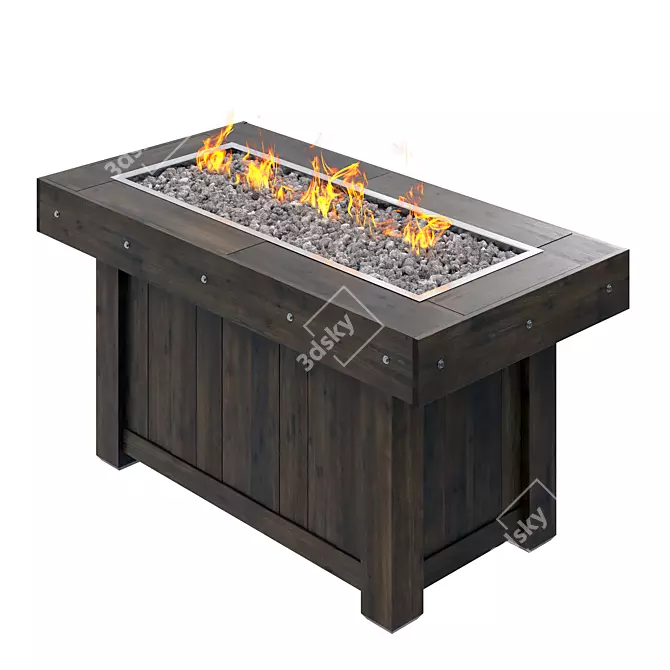 Title: Outdoor Gas Fireplace Concept 3D model image 1