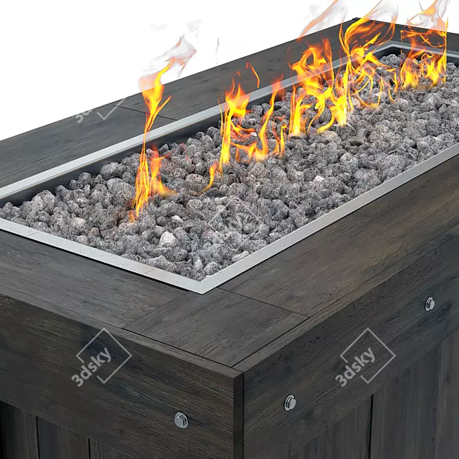 Title: Outdoor Gas Fireplace Concept 3D model image 2