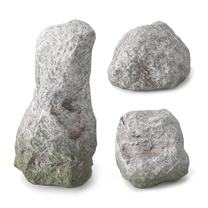 Modern Low Poly Stone Collection 3D model image 1