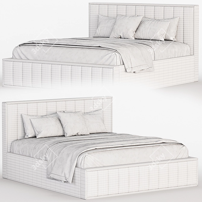 Vienna Bed Frame 3D Model 3D model image 4